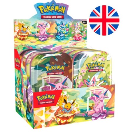 Mini lata juego cartas Evoluciones Prismaticas Pokemon surtido ingles