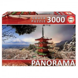 Puzzle panorama Monte Fuji y Pagoda Chureito, Japon 3000pcs
