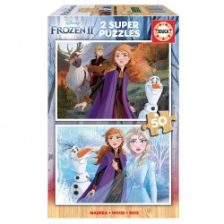 Puzzle Frozen 2 Disney madera 2x50pzs