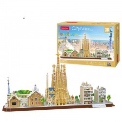 Puzzle 3D Barcelona City Line 186pzs