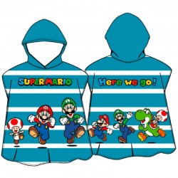 Poncho toalla Here We Go Super Mario Bros microfibra