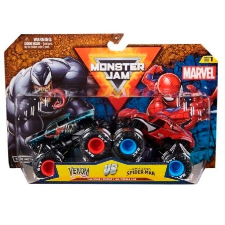 Blister 2 coches Spiderman vs Venom Marvel Monster Jam