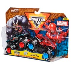 Blister 2 coches Spiderman vs Venom Marvel Monster Jam