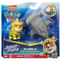 Blister 2 figuras Rubble Aqua Pups Patrulla Canina Paw Patrol