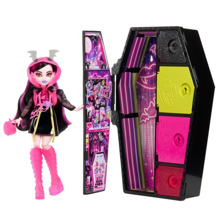 Muñeca Draculaura Skullmate Secrets Neon Frights Monster High 25cm