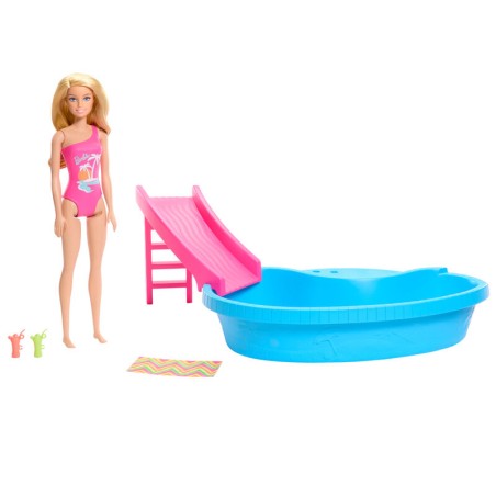 Muñeca + Piscina Barbie