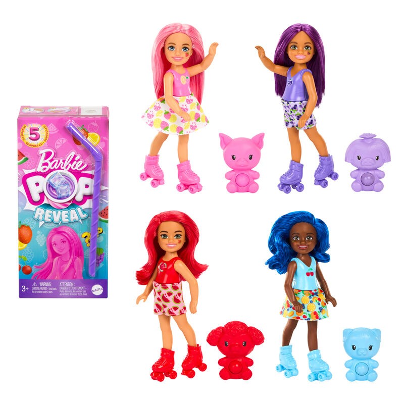 Muñeca Chelsea Pop! Reveal Serie Frutas Barbie surtido