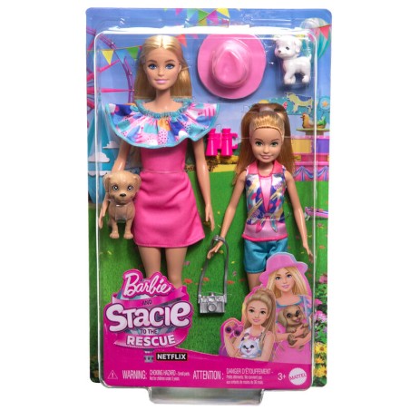 Set 2 muñecas Hermanas Stacie al Rescate Barbie