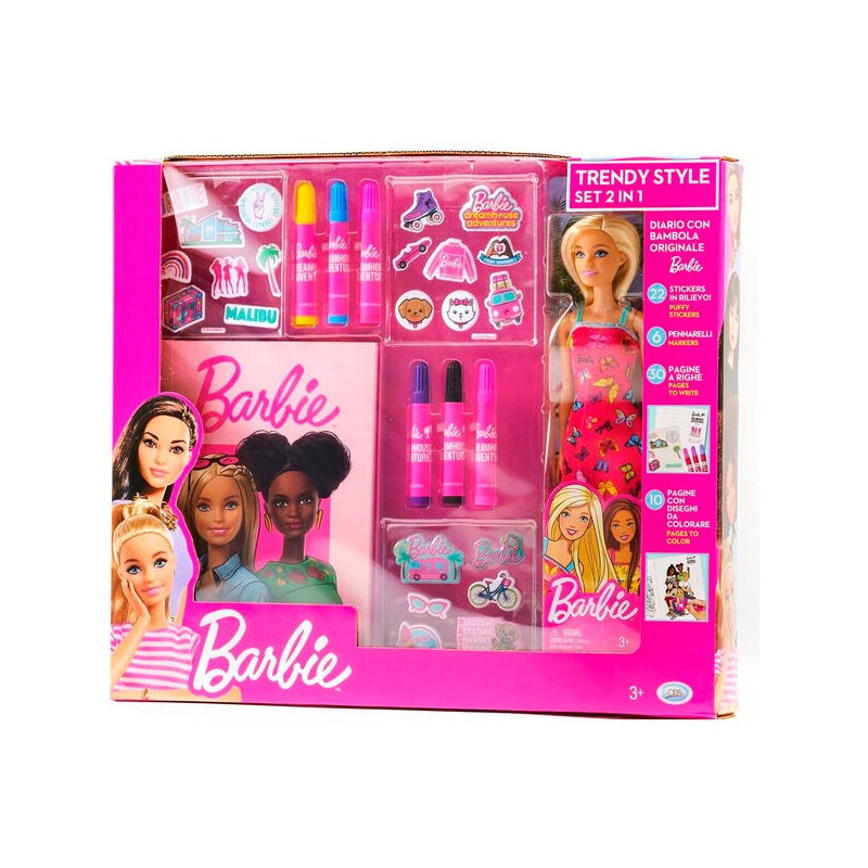 Muñeca + diario Barbie