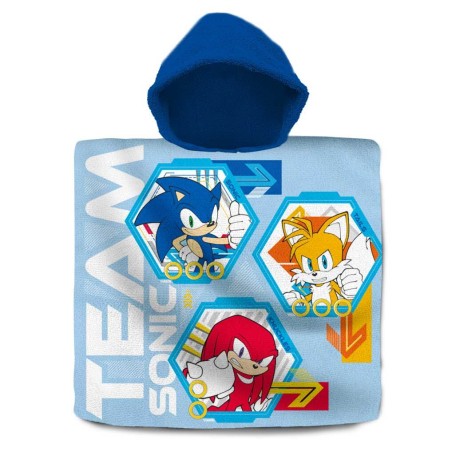 Poncho toalla Sonic the Hedgehog algodon