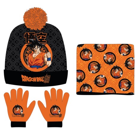 Conjunto gorro guantes braga cuello Dragon Ball Super