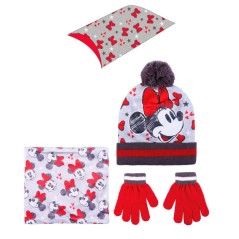 Conjunto gorro guantes braga cuello Minnie Disney