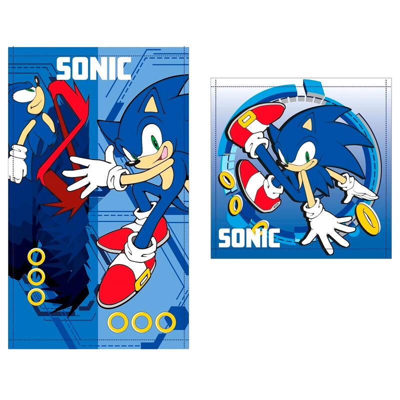 Set 2 toallas baño Sonic The Hedgehog algodon