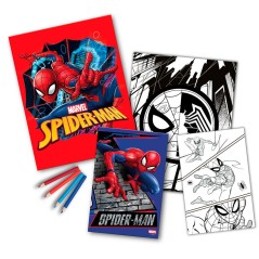 Set colorear + cuaderno Spiderman Marvel