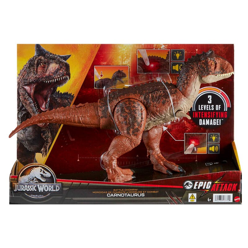 Figura Carnotaurus Mordidas de Combate Epic Evolution Jurassic World 20cm